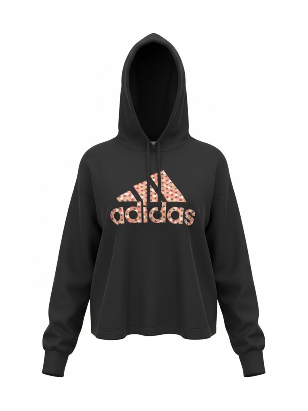 adidas Women’s Badge of Sport Polka Dot Logo Fleece Pullover Hoodie 2X R $90 - Picture 4 of 12